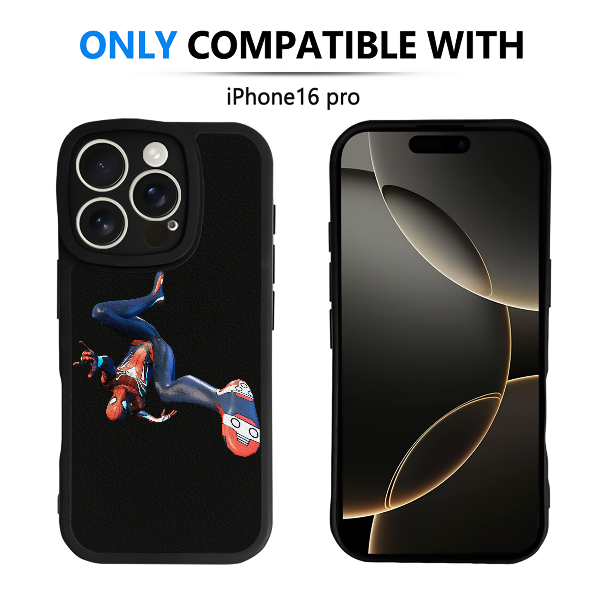 （画像用） Spider Man スパイダーマン 【iPhone 16シリーズ対応】シリコンスマホケース（レザー調） 材質：シリコン